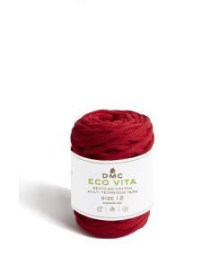 Pelote de fil à tricoter Nova Vita 12 - coton recyclé rouge col n°5