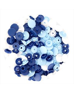 Boutons-pression Color Snaps bleu et blanc