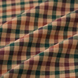 Tissu flanelle carreaux vichy multicolore beige