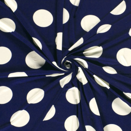Coupon De Jersey Viscose élasthanne Rose à Pois Blanc - 10 Pièces, 140 Cm De Large, Neuf