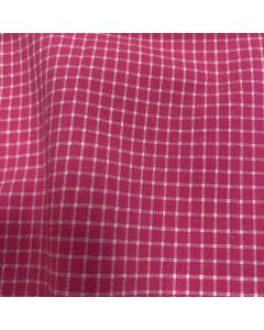Tissu coton mélangé doux petits carreaux rose fuchsia