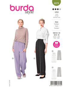 Patron Burda 6079 - pantalon avec pinces et ceinture en forme