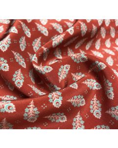 Tissu Liberty soie crêpe rouge fleurs