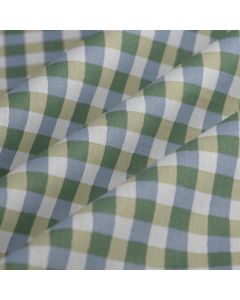 Tissu cretonne vichy Kavia vert bleu