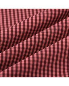 Tissu tissé teint mini vichy marron rose