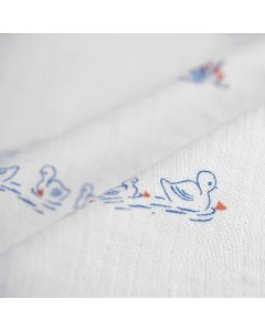 Tissu lange canards écru