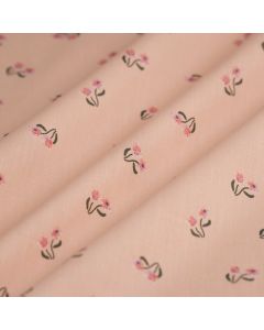 Tissu cretonne fleurettes rose