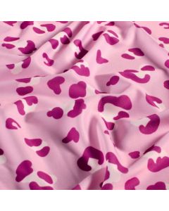 Tissu maillot de bain anti UV recyclé léopard rose