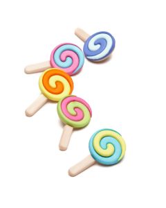 Lot de boutons sucettes colorées