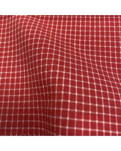 Tissu coton mélangé doux petits carreaux rouge