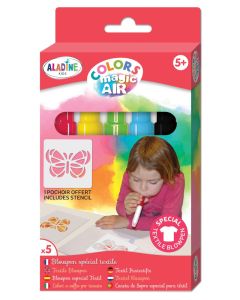 Lot de 5 feutres colors magic air - lavables sur textile