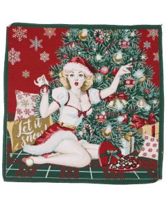 Carré jacquard AVA pin-up Noël