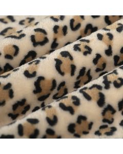 Tissu douillette léopard beige