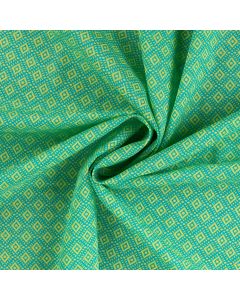 Tissu voile coton imprimé mini géométrique losange vert