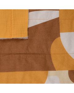Tissu matelassé coton lavé imprimé jaune