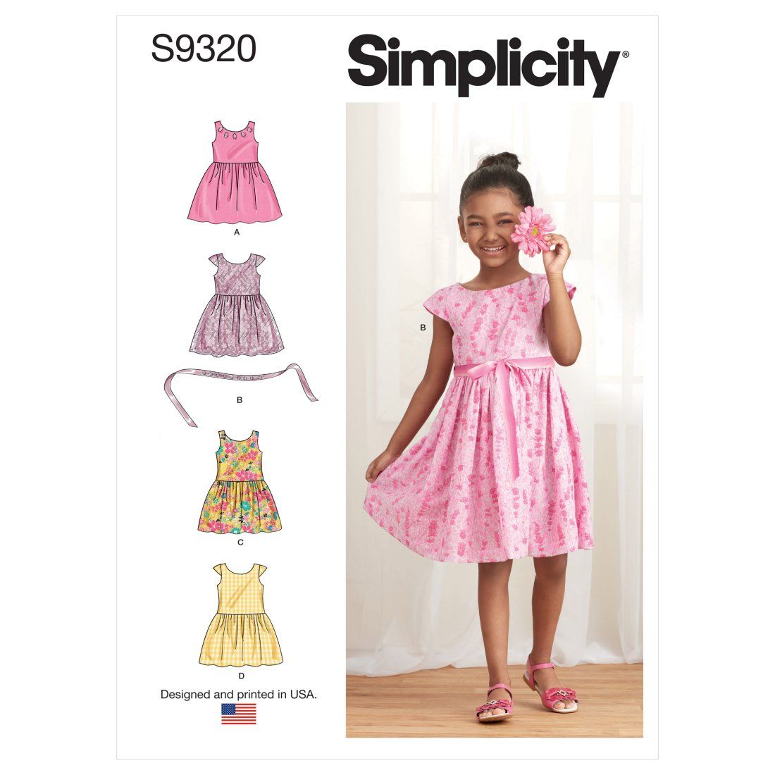 Patron De Couture Simplicity 9322 - Robe Fille 3/6 Ans - Neuf Jamais Utilisé