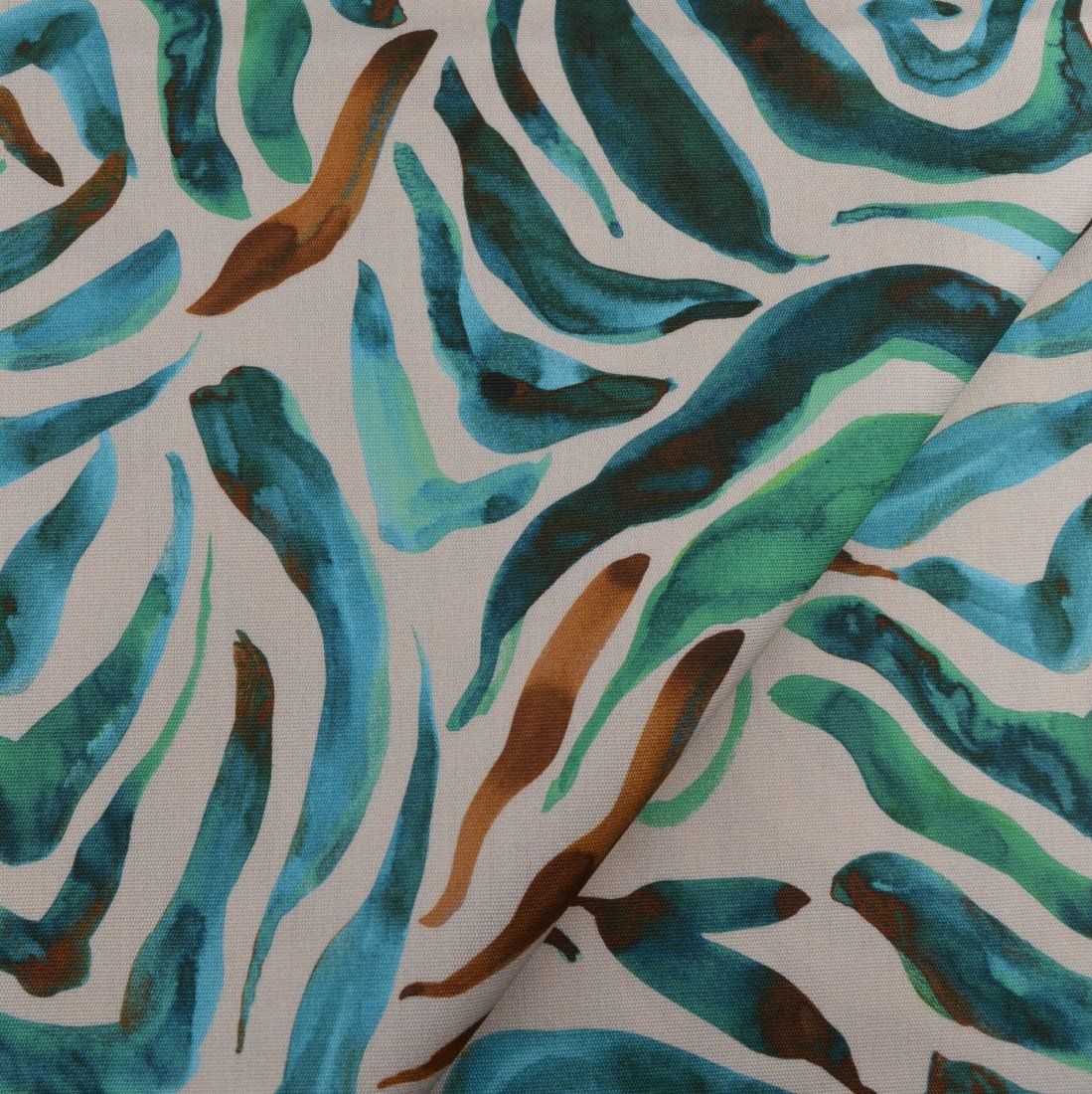 Toile transat outdoor déperlante teflon imprimée zèbra vert