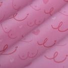 Tissu coton seins en cœur rose