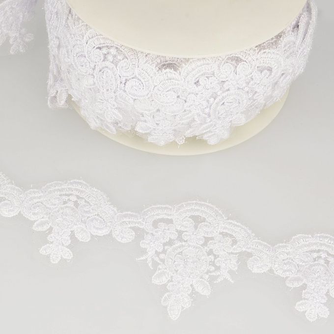 Bordure Ethnique Brodée Paillettes Et Perles - 1 Mètre - Ruban DIY Multicolore