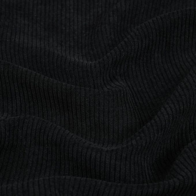 Tissu Velours Côtelé Milleraies - Denim Noir Extensible