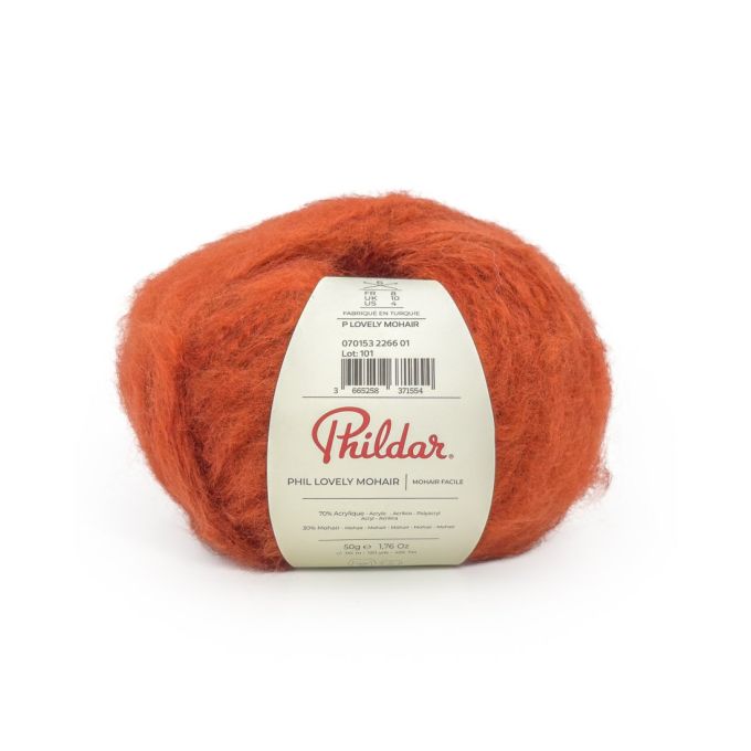 Pelote de fil à tricoter Phildar Lovely Mohair pumpkin