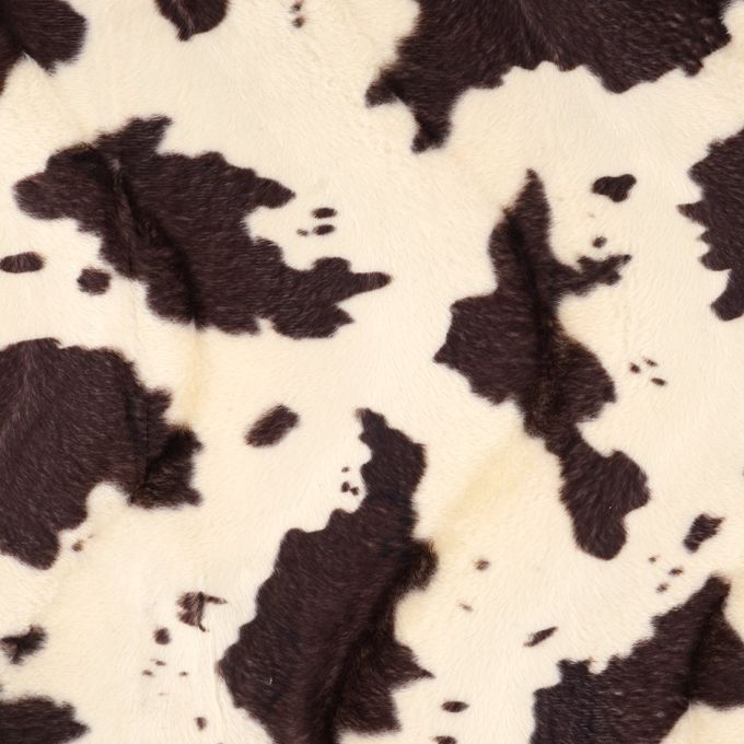 Tissu Polaire Doudou Imprimé Vaches Noir Et Blanc - 1.50m De Large - 20 Mètres De Long