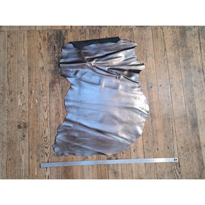 Moufles Cuir Haveba Agneau Gris Argenté - Doublure Polaire, Taille 7.5, Vintage Années 90