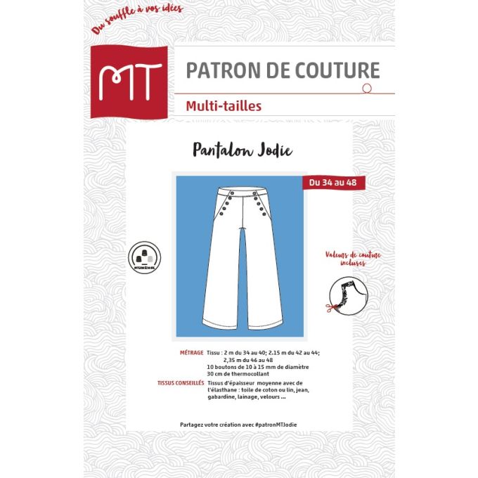 Patron MT Pantalon à pont JODIE 34 au 48