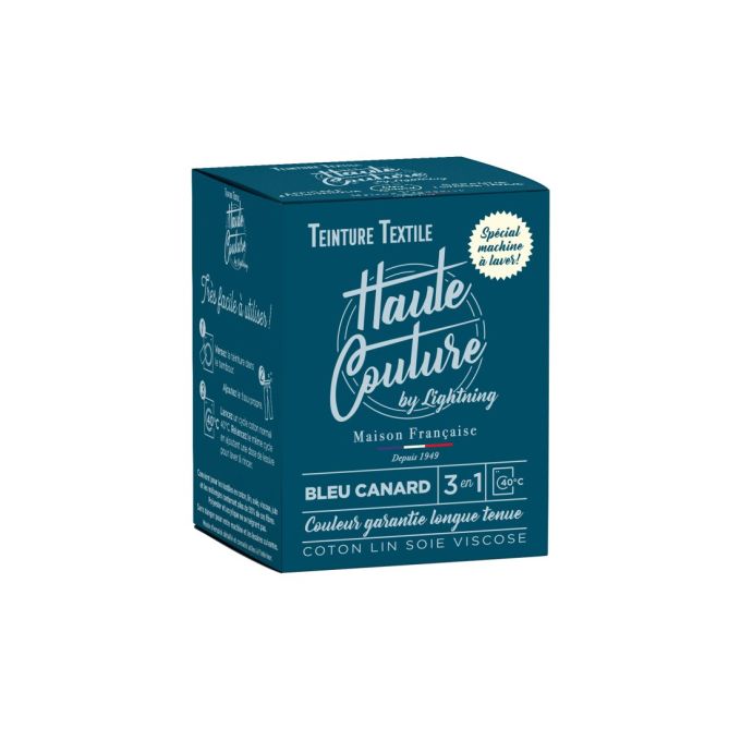 Teinture Textile Bleu Canard Haute Couture – 3 X 350 G Tout-en-Un, Prête à L'Emploi Pour Coton, Lin, Soie, Viscose
