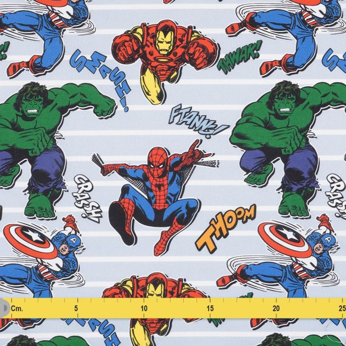 Coupon De Tissu Coton Super Héros Pour Enfants - 48 X 105 Cm, Motif Multicolore, Neuf
