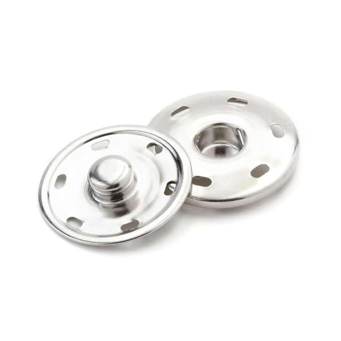 Bouton pression sans couture 18 mm- argent - 6 pièces - Prym 390195