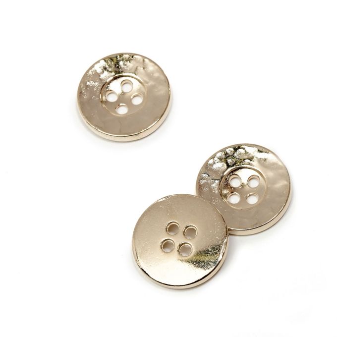 Lot De 10 Boutons Bleu Vintage à Pour Tour Martelé - Diamètre 2,1 Cm, Réf 5013, Occasion