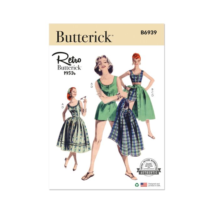 Patron Butterick 6939 A5- Robe, combinaison et ceinture écharpe du
