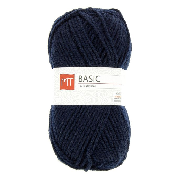 Pelote de fil à tricoter MT basic bleu marine