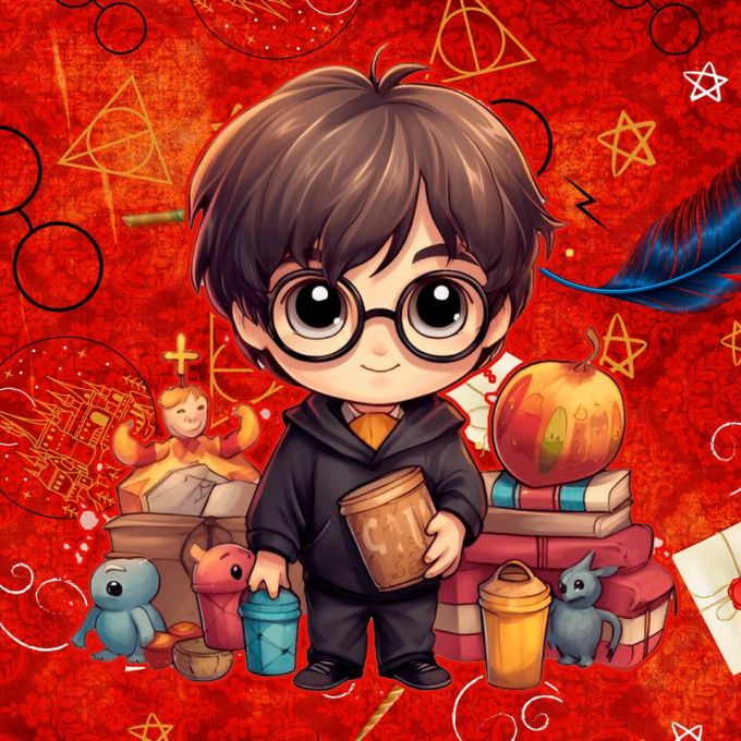 Carré jacquard 47x47cm Harry Potter