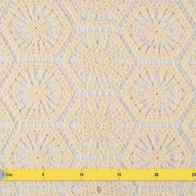 Tissu Maille Froissée Tricoté Imprimé Taches Vanille - 1,5 Mètre - Neuf