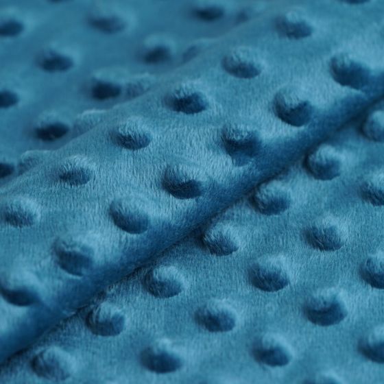 Tissu polaire minky Minnie pois uni bleu canard