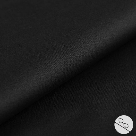Tissu cretonne enduite uni noir