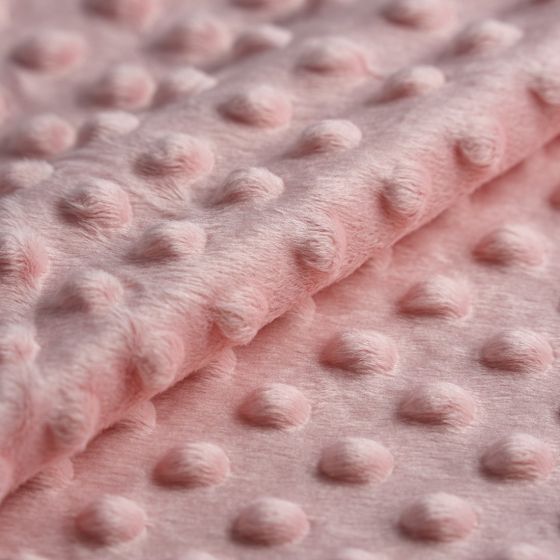 Tissu polaire minky Minnie pois uni rose anglais