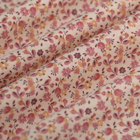 Tissu cretonne caseille rose