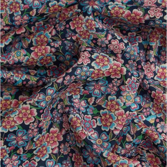 Tissu Liberty anokhi rose marine