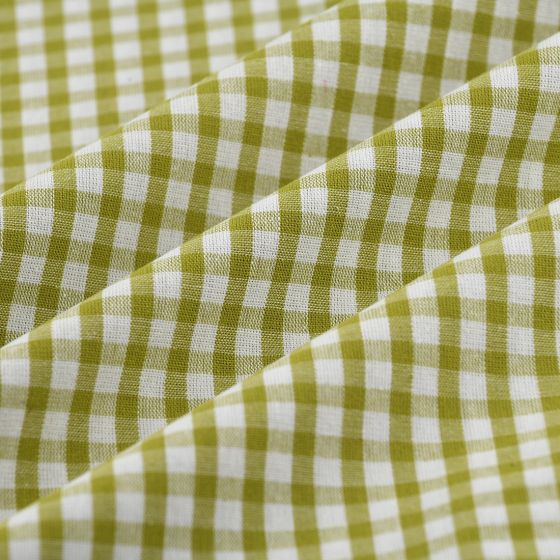 Tissu coton vichy vert jardin