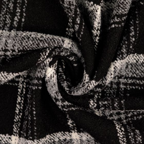 Tissu Tweed 100% Laine Au Mètre - Charbon/gris Foncé, Uni, Marque Frederick Thomas, UK