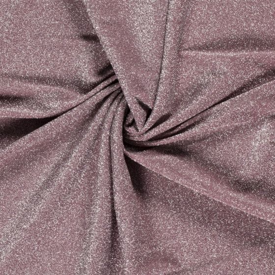 Maille jersey lurex argenté toucher mousse vieux rose