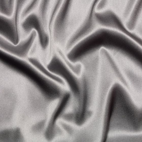 Tissu satin de soie gris souris uni fait en Italie