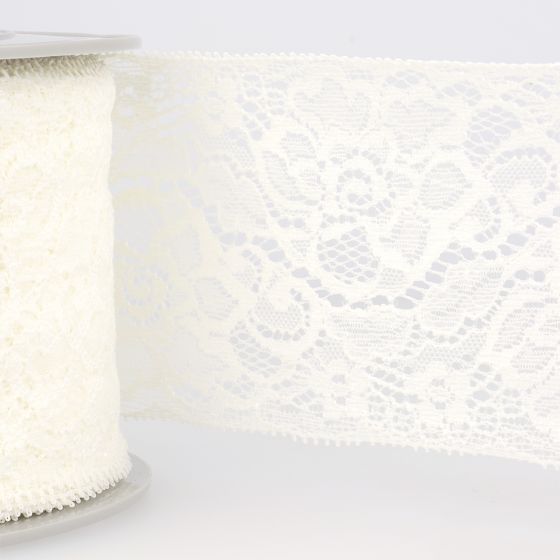 Dentelle élastique 80 mm écru