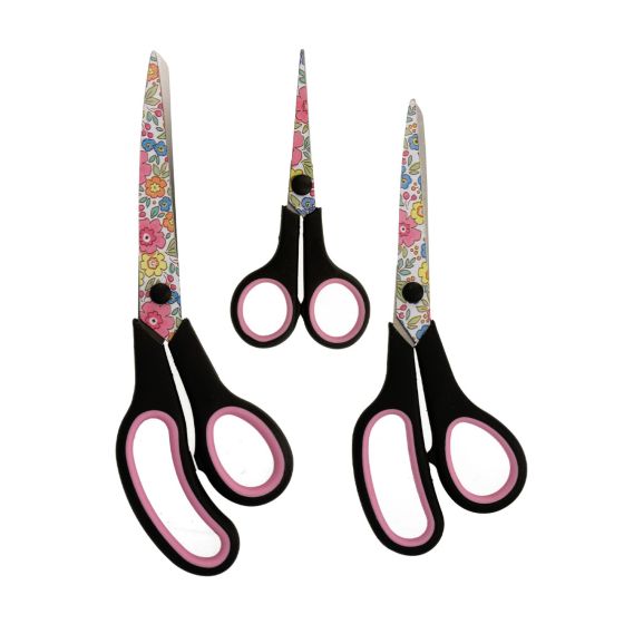 Lot de 3 Ciseaux professionnels liberty rose