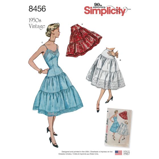 Patron Simplicity S8456.R5 - Robe Jupe Vintage 42 - 50