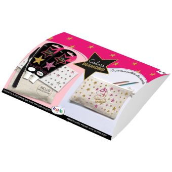 Set trousse et peinture textile colors diamond - licorne