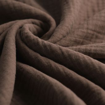 Tissu double gaze Gaby chocolat